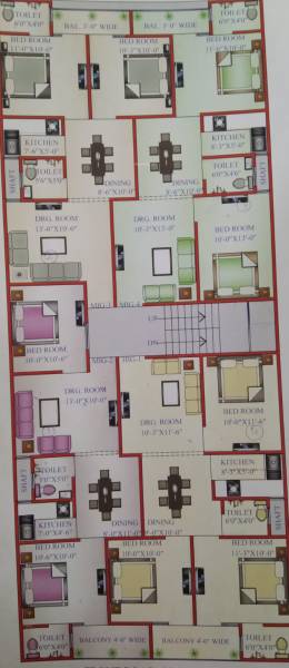  ghar Ghar Cluster Plan from 1st to 3rd Floor