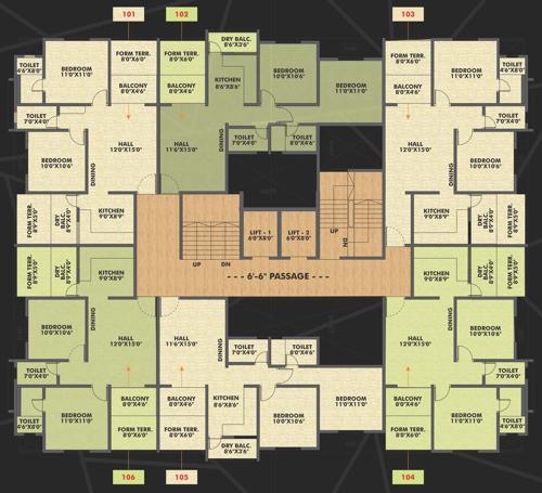  avenue Kalp Avenue Cluster Plan for 1st Floor