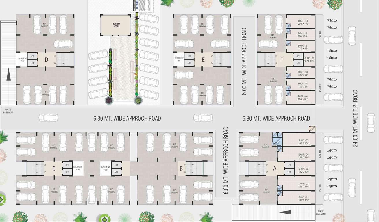  sarita residency 7 Block A B C D E and F Cluster Plan for ground Floor