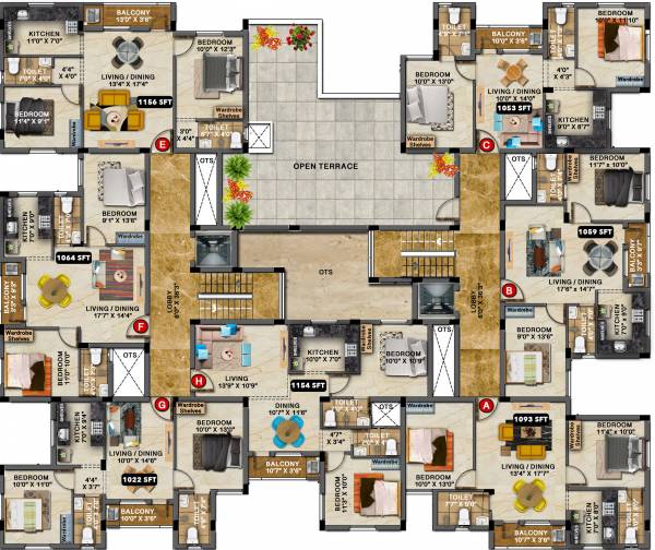  opal Hansa Opal Cluster Plan for 4th Floor