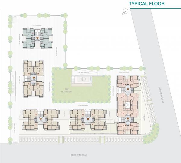  samved-dreams Block- A To F Typical Cluster Plan