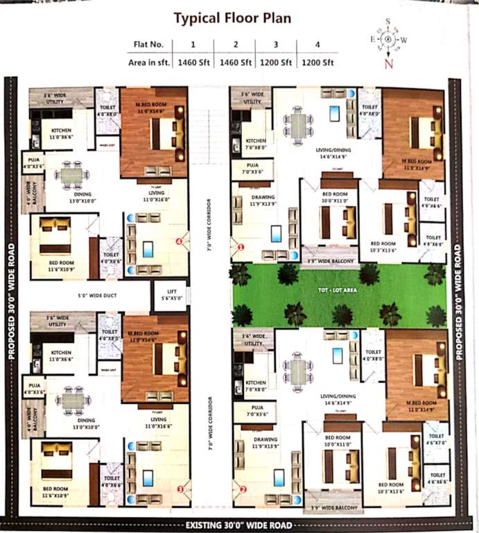  sri lakshmi narasimha swamy residency Sri Lakshmi Narasimha Swamy Residency Cluster Plan from 1st to 5th Floor