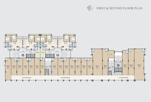  dharti-saket-heaven A +B+C 1 to 2 Cluster Plan from 1st to 2nd Floor
