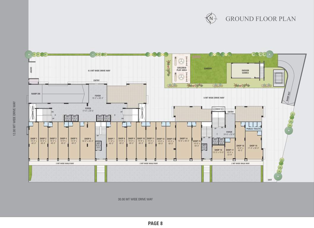 dharti saket heaven A +B+C Ground Cluster Plan