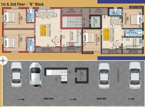  sre-vinayaga-flats Block B Cluster Plan from ground to 2nd Floor