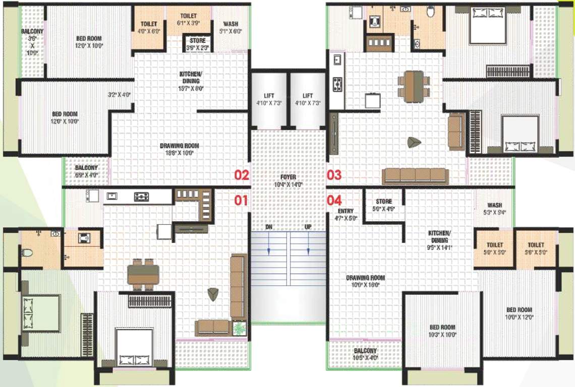  auckland hills Block C Cluster Plan from 1st to 7th Floor