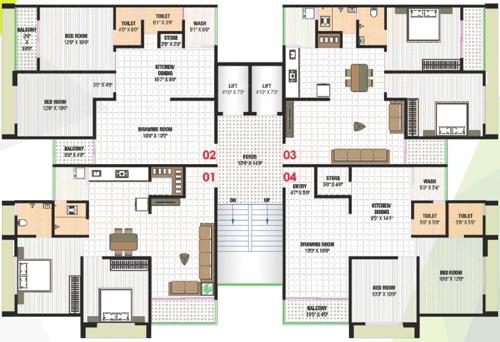  auckland-hills Block D Cluster Plan from 1st to 7th Floor