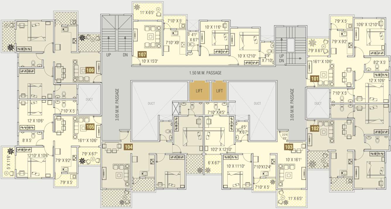  palaash oak Palaash Oak Cluster Plan from 1st to 11th Floor