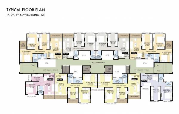  aamod Building No - A1 Cluster Plan For 1ST, 3RD, 5TH & 7TH  Floor