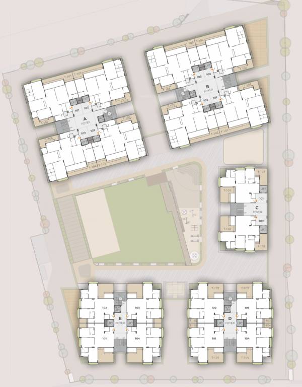  pristine Block A, B, C, D and E Cluster Plan from 1st to 10th Floor
