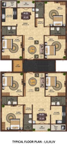  kurinji-blossoms Kurinji Blossoms Cluster Plan from 1st to 4th Floor