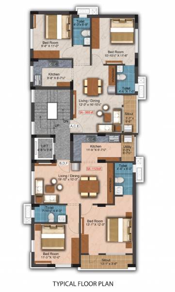  pavilion Pavilion Cluster Plan For Typical Floor