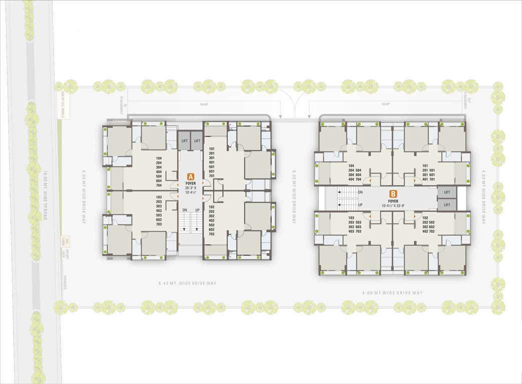 safal parisar Block A abd B Cluster Plan from 1st to 7th Floor