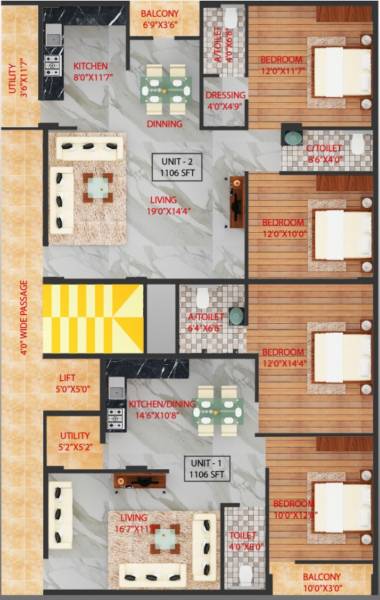  sunshine Sunshine Cluster Plan from 1st to 4th Floor