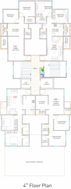  kingston Kesar Kingston Block A Cluster Plan for 4th Floor