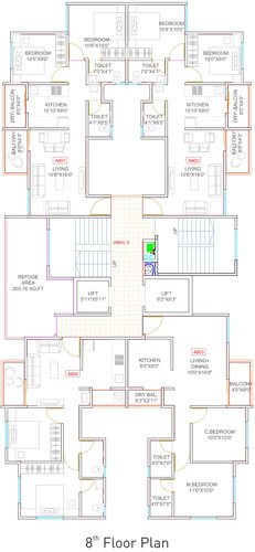  kingston Kesar Kingston Block A Cluster Plan for 8th Floor