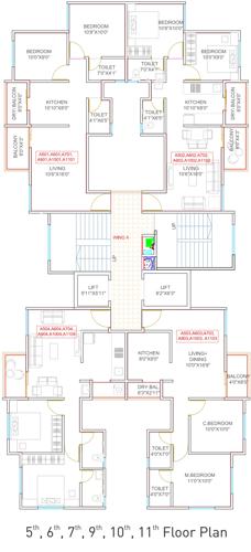  kingston Kesar Kingston Block A Cluster Plan from 1st, 3rd, 5th, 6th, 7th, 9th, 10th And  11th Floor
