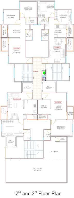  kingston Kesar Kingston Block A Cluster Plan from 2nd to 3rd Floor