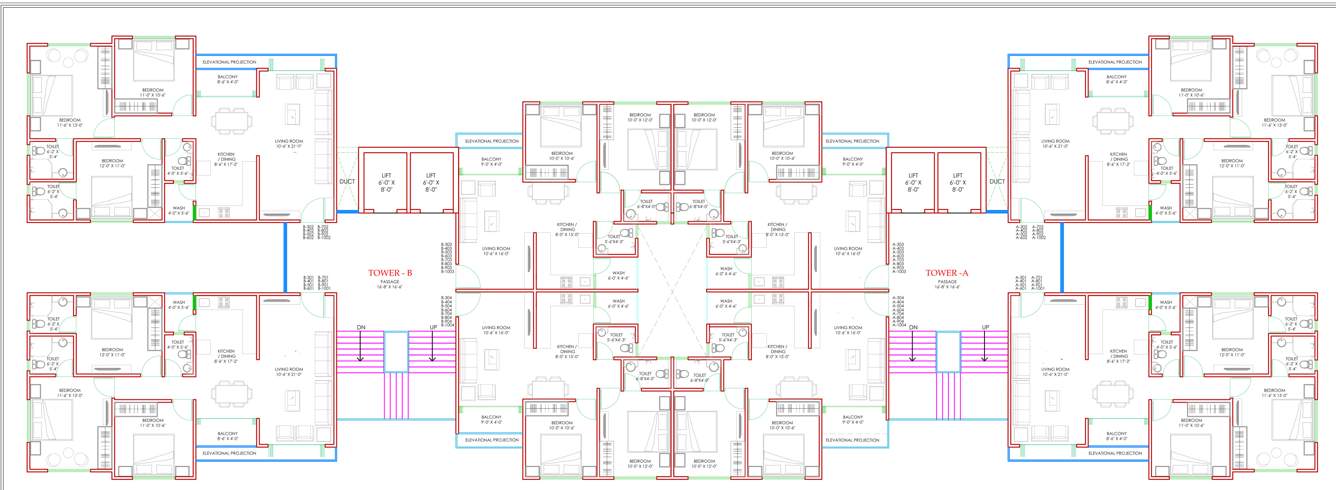  burhani plaza A  And B Cluster Plan From 4th to 10th Floor