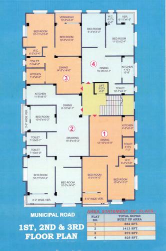  rani-kuthi-apartment Rani Kuthi Apartment Cluster Plan From 1st to 3rd Floor