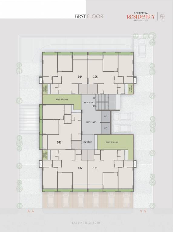  sthapatya residency Sthapatya Residency Cluster Plan for 1st Floor