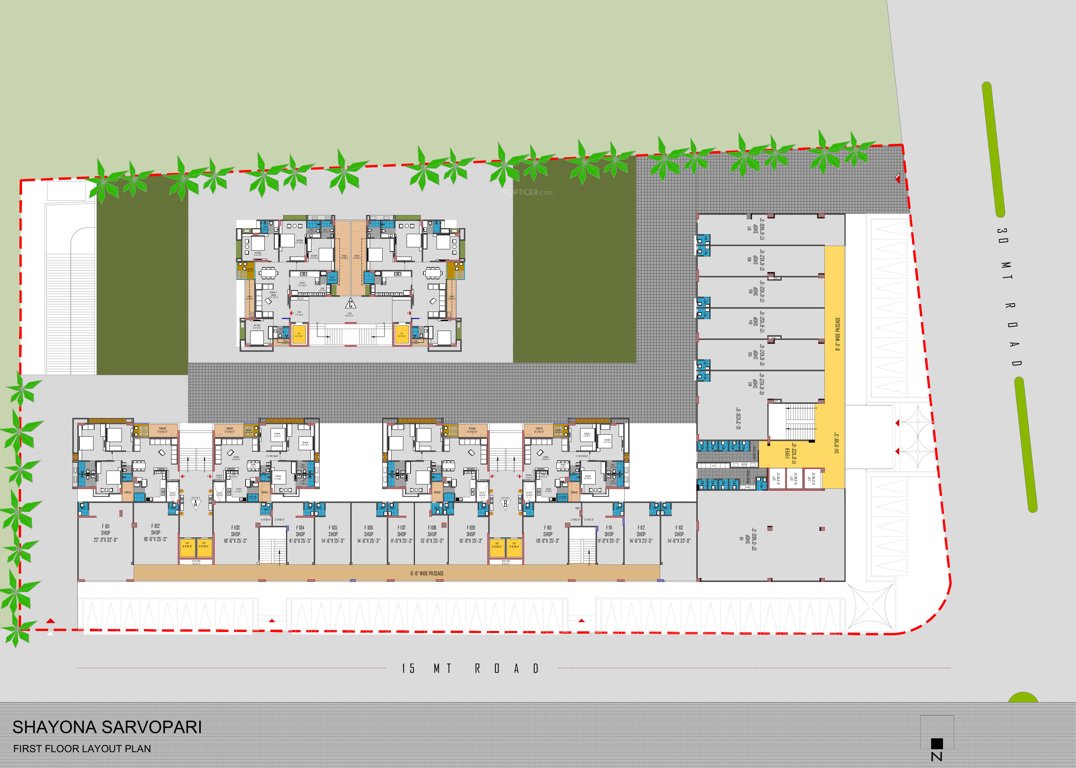  sarvopari Block A, B And C Cluster Plan for 1st Floor