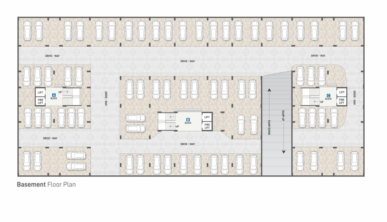  siddheshwari elite A+B+C Basement Cluster Plan