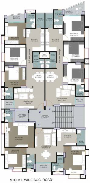  julee-appartment Julee Appartment Cluster Plan from 1st to 5th Floor