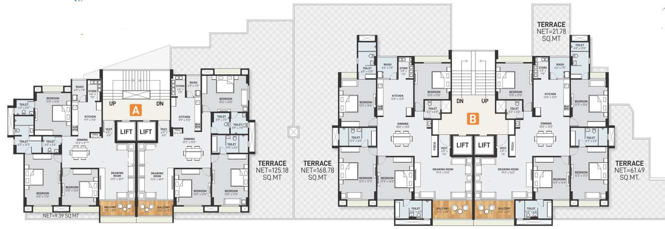  siddhivinayak signature A And B Cluster Plan For 1st Floor