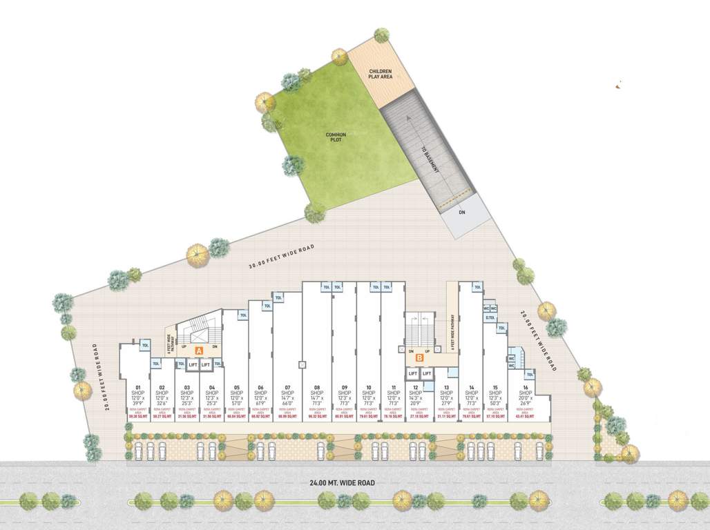  siddhivinayak signature A And B Cluster Plan For Ground Floor