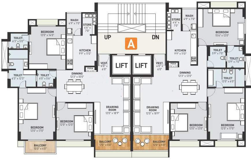  siddhivinayak signature A Cluster Plan For 4th And 12th Floor