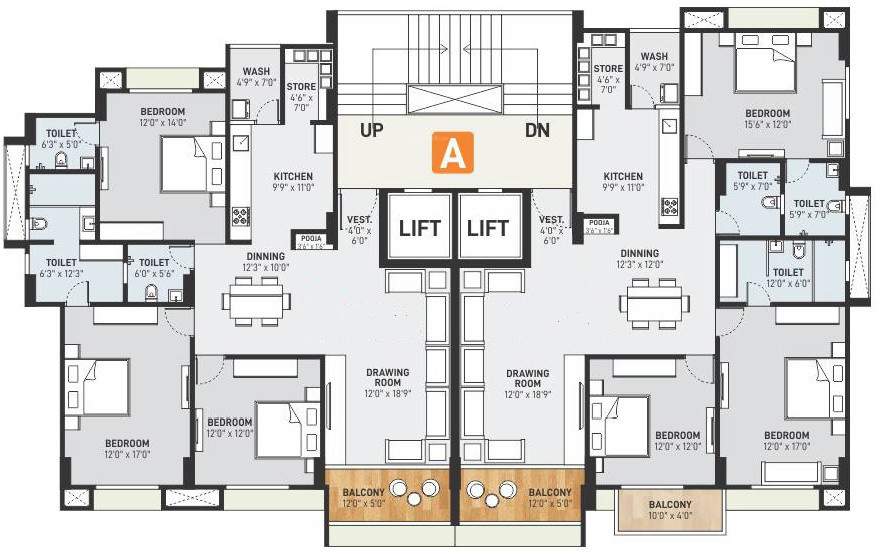  siddhivinayak signature A Cluster Plan For 5th Floor