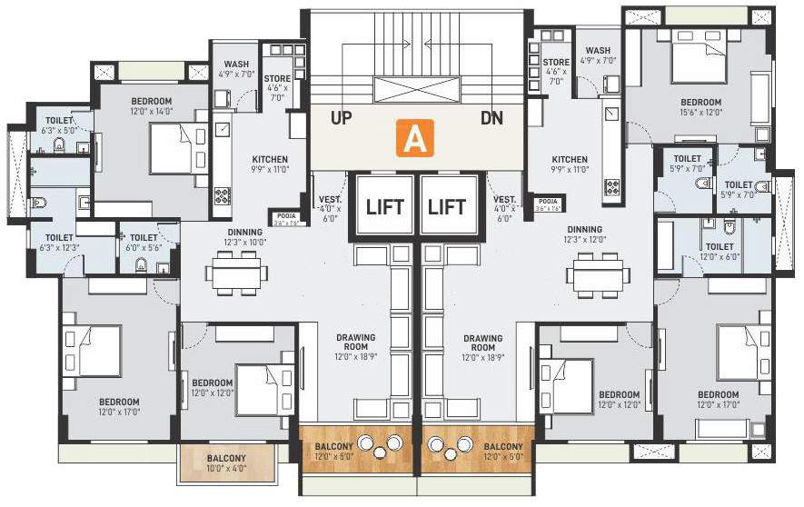  siddhivinayak signature A Cluster Plan For 9th Floor