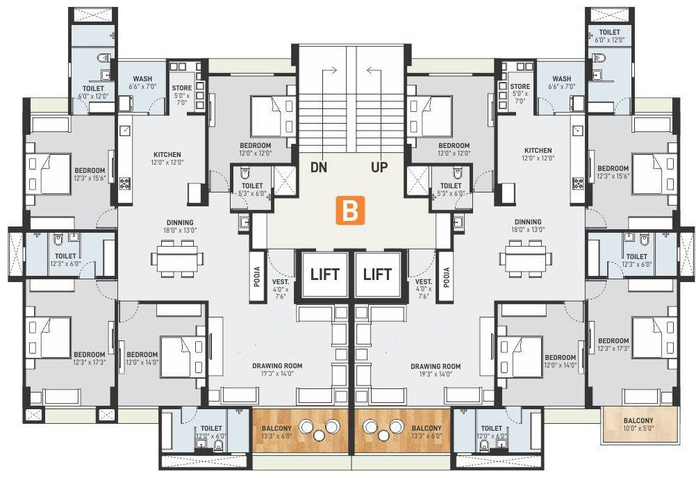  siddhivinayak signature B Cluster Plan For 5th Floor