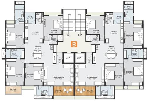  siddhivinayak-signature B Cluster Plan For 9th Floor