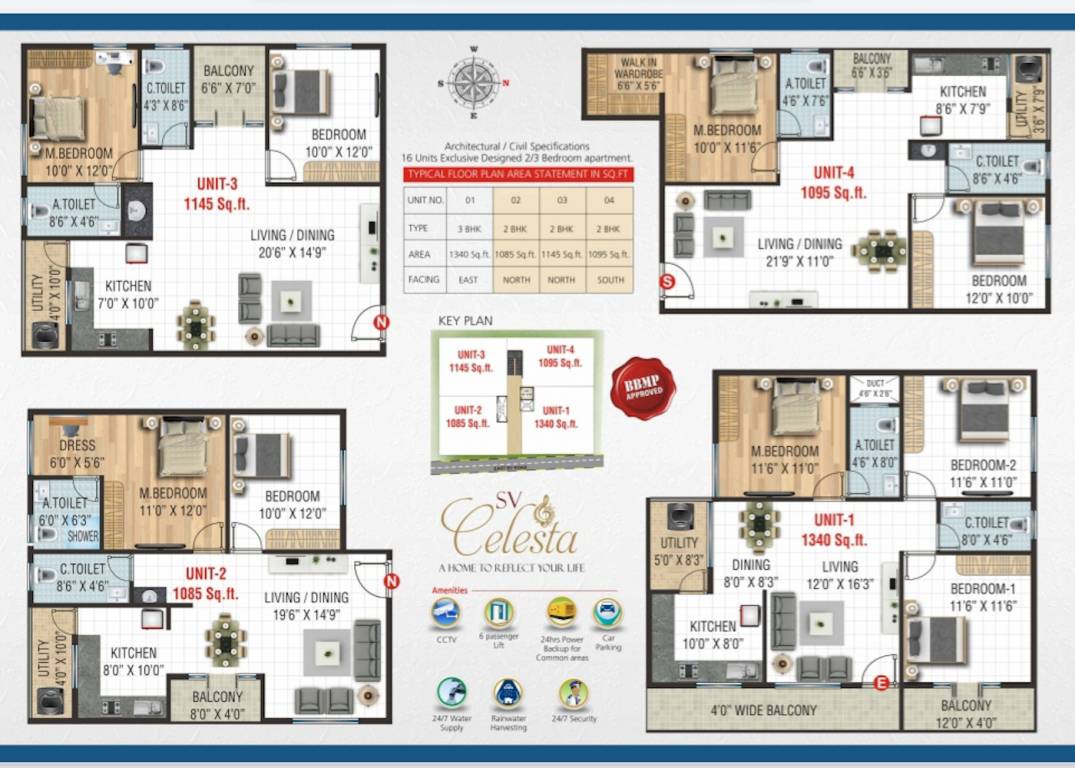  s v celesta S V Celesta Cluster Plan For Typical Floor