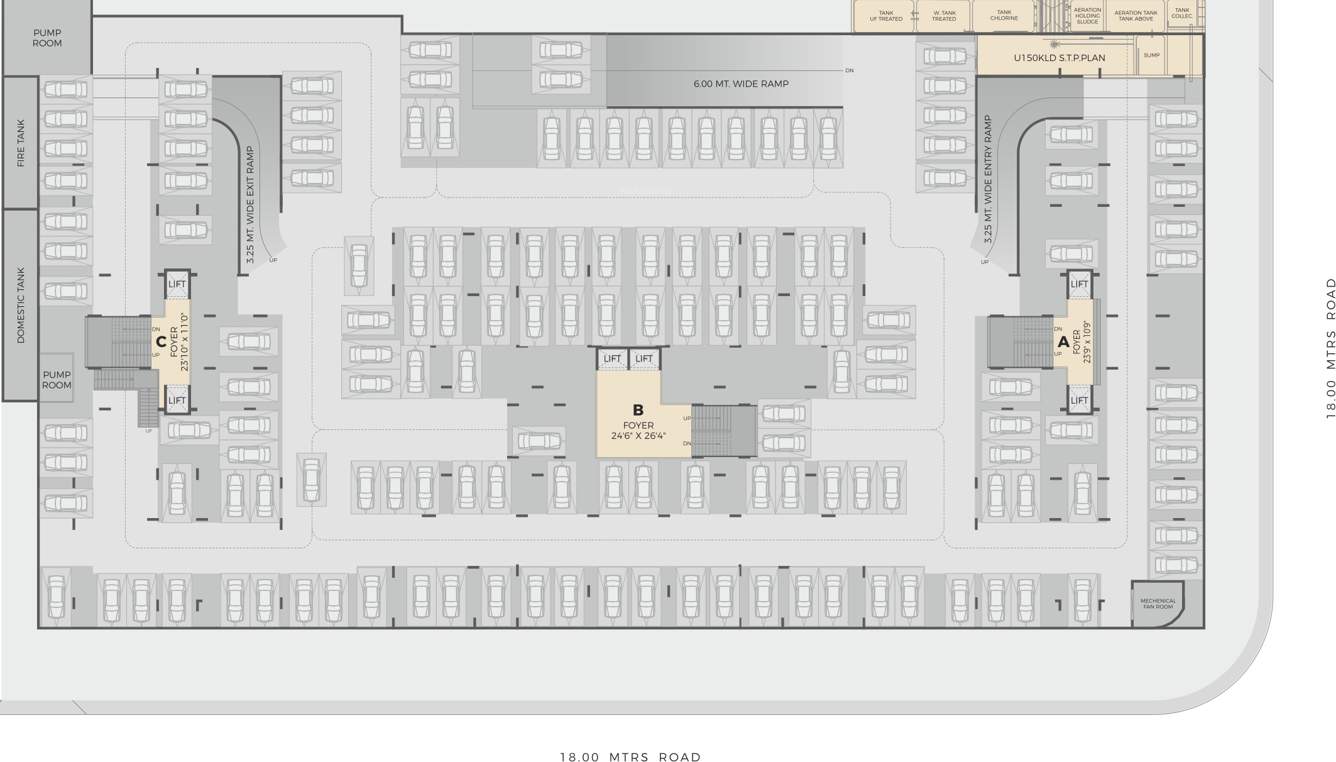  turquoise grandeure Block A B and C Cluster Plan for Basement 1