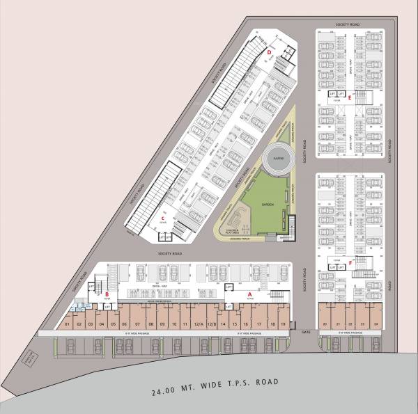  residency A,B,C,D,E,F Cluster Plan For Ground Floor