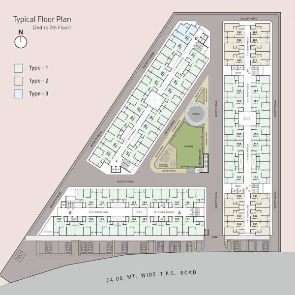  residency A,B,C,D,E,F Cluster Plan From 2nd To 7th Floor
