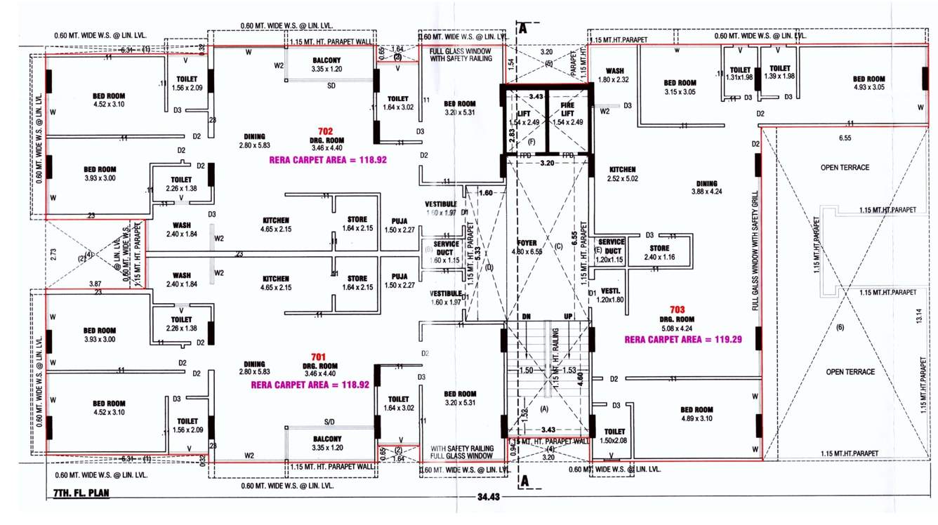 rajal apartment Rajal Apartment Cluster Plan For 7th Floor