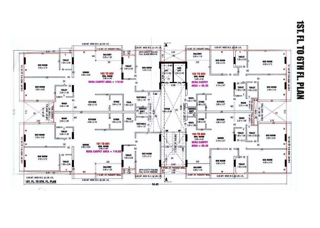 rajal apartment Rajal Apartment Cluster Plan From 1st To 6th Floor