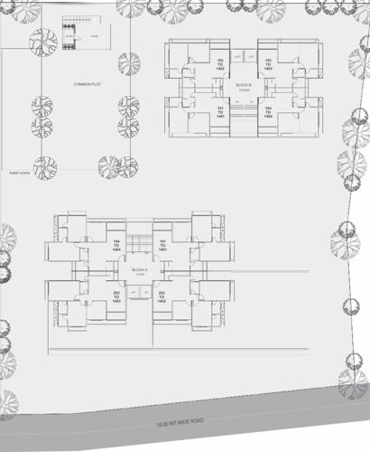  setu-spire Block A and Block B Cluster Plan from 2nd to 14th Floor