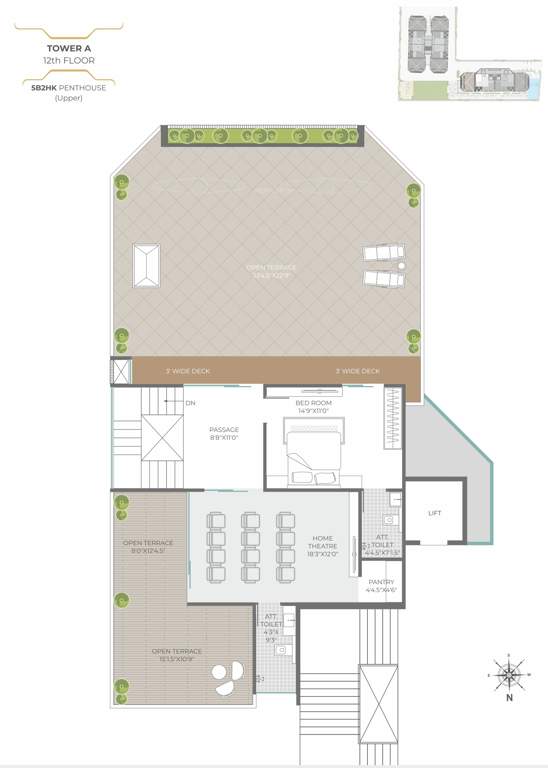  skyvillas Tower A Cluster Plan for 12th Floor