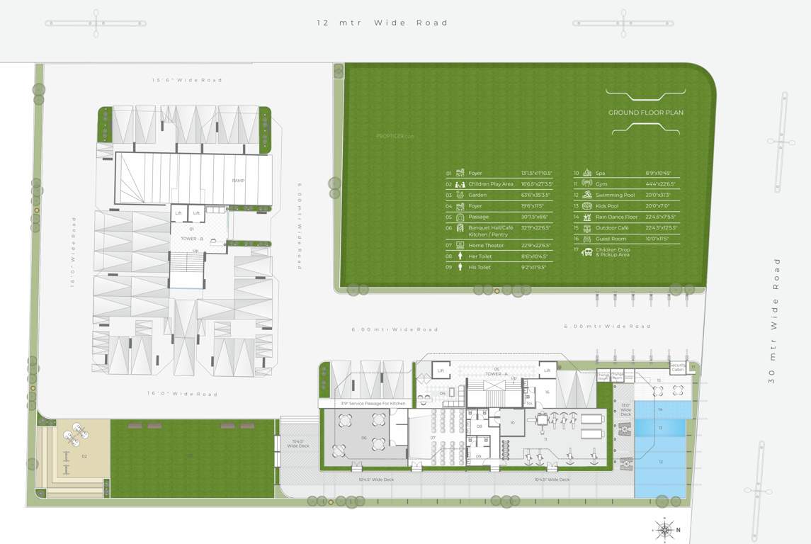 skyvillas Tower A Cluster Plan for ground Floor