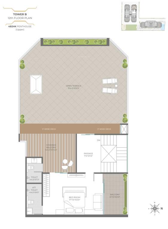  skyvillas Tower B Cluster Plan for 12th Floor