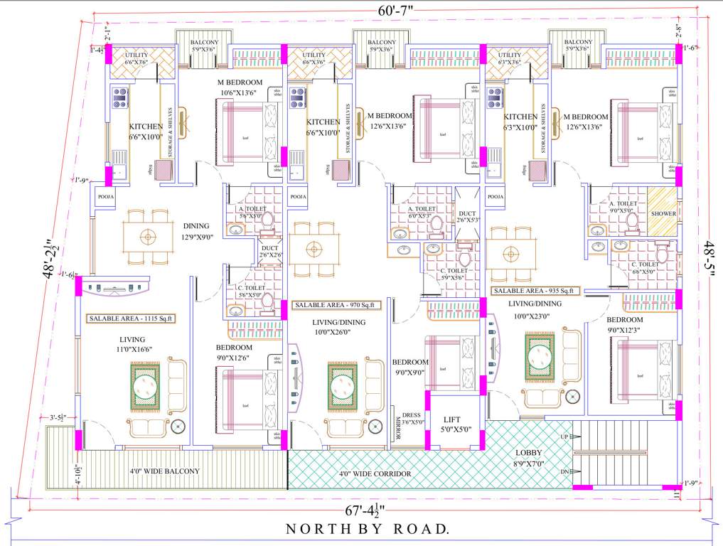  sree jwalamukhi Sree Jwalamukhi Cluster Plan from ground to 3rd Floor