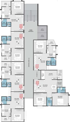 shree-sharan-70 Block A Cluster Plan from 1st to 7th Floor