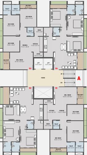  siddhi-life-style Block A Cluster Plan from 1st to 7th Floor