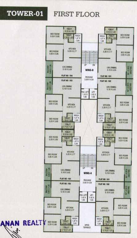  exotica Tower 1 Cluster Plan for 1st Floor
