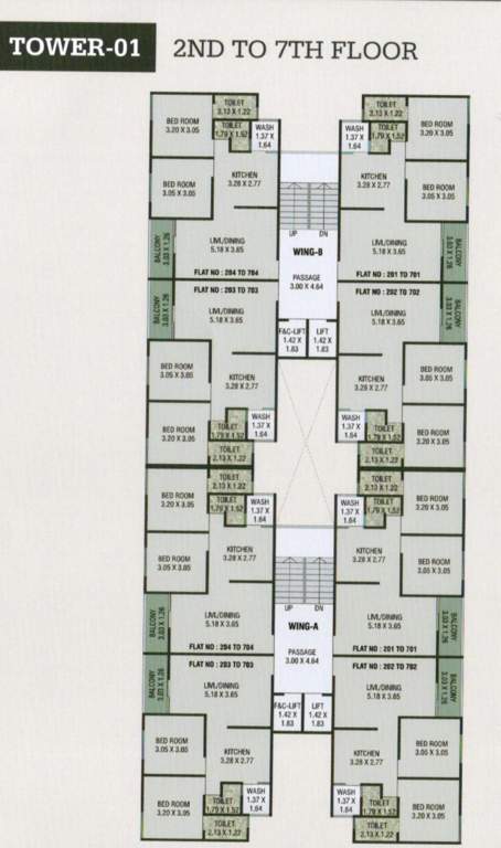  exotica Tower 1 Cluster Plan from 2nd to 7th Floor